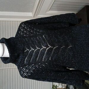 Spiegel Black and Blue Sparkle Knit Sweater- Vintage